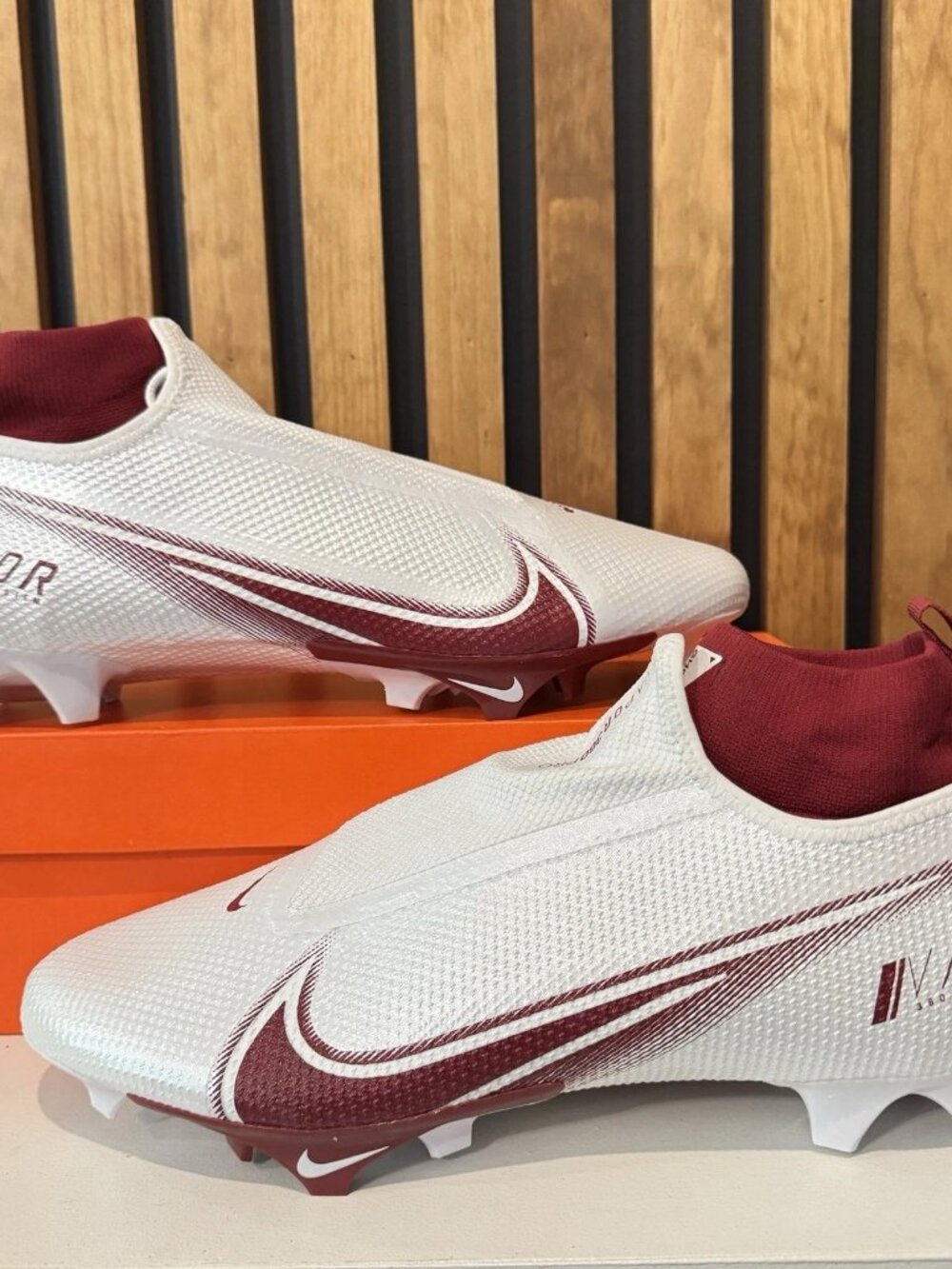 SIZE 14 - Nike Vapor Edge Pro 360 White Elite Red Football Cleats CV6345-105 NEW